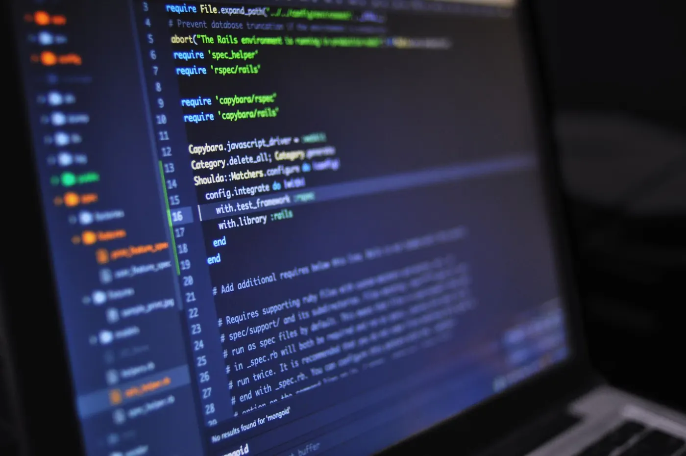 Développement web sur un écran